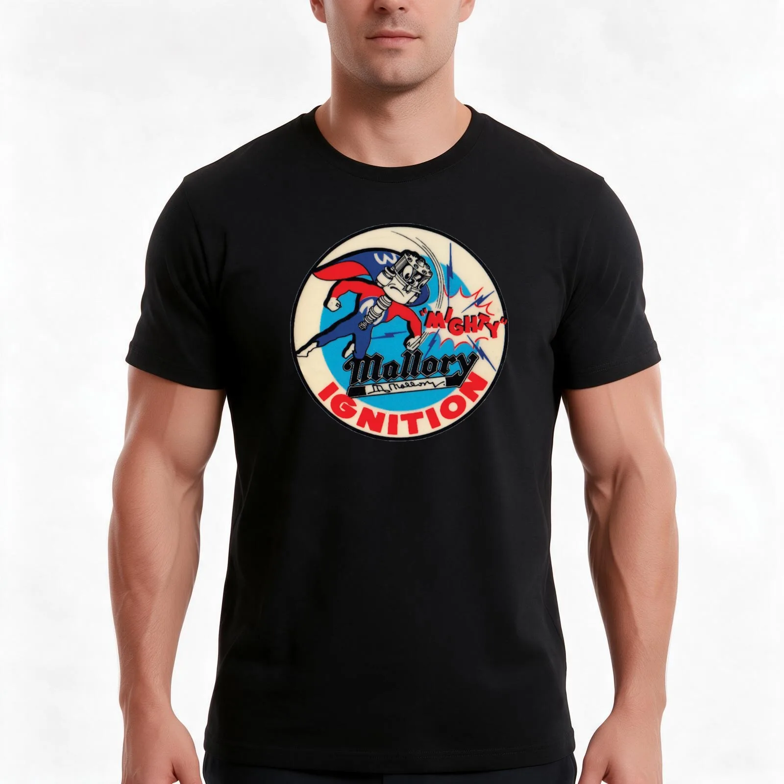 Vintage Mighty Mallory Ignition T-Shirt, Summer Casual Cotton Tee, Oversized Streetwear Tops, Vintage Graphic Print, 100% Cotton