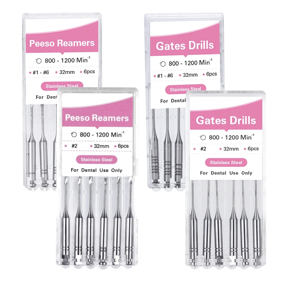 10 Sets AZDENT Zahnärztliche Endodontie-Bohrer Gates Glidden Peeso Reamer Endo-Feilen Rotierende Pastenträger für Motoranwendungen aus Edelstahl – Detail 1