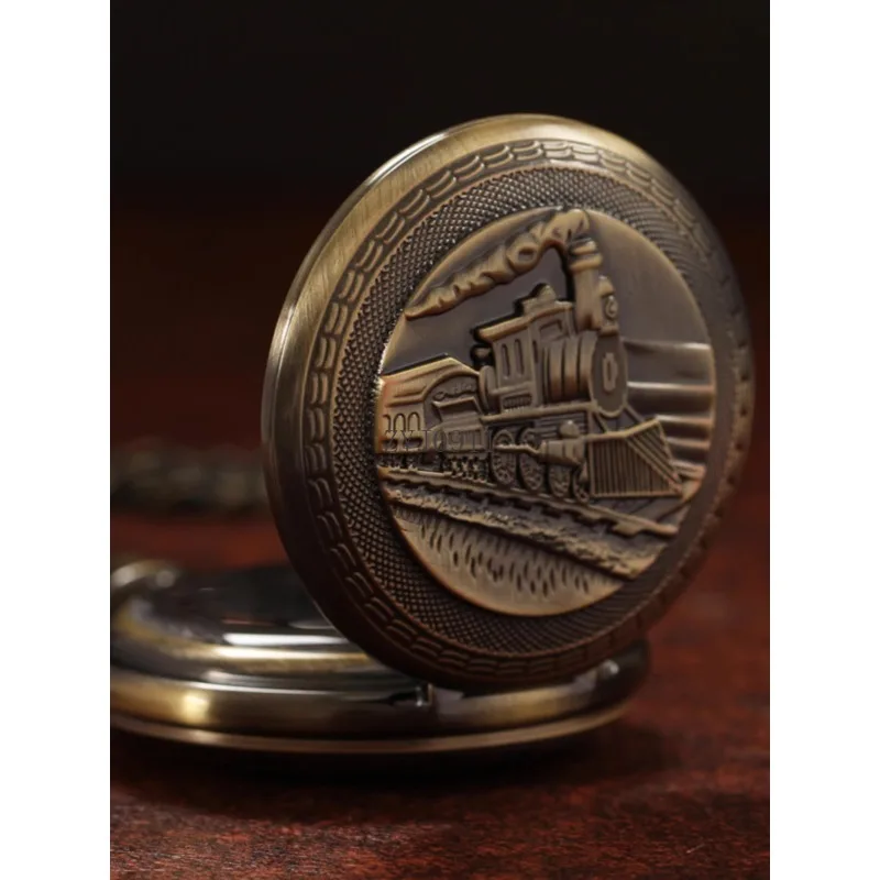 全自動機械式懐中時計レトロフリップ中空学生ネックレスオープン蓋