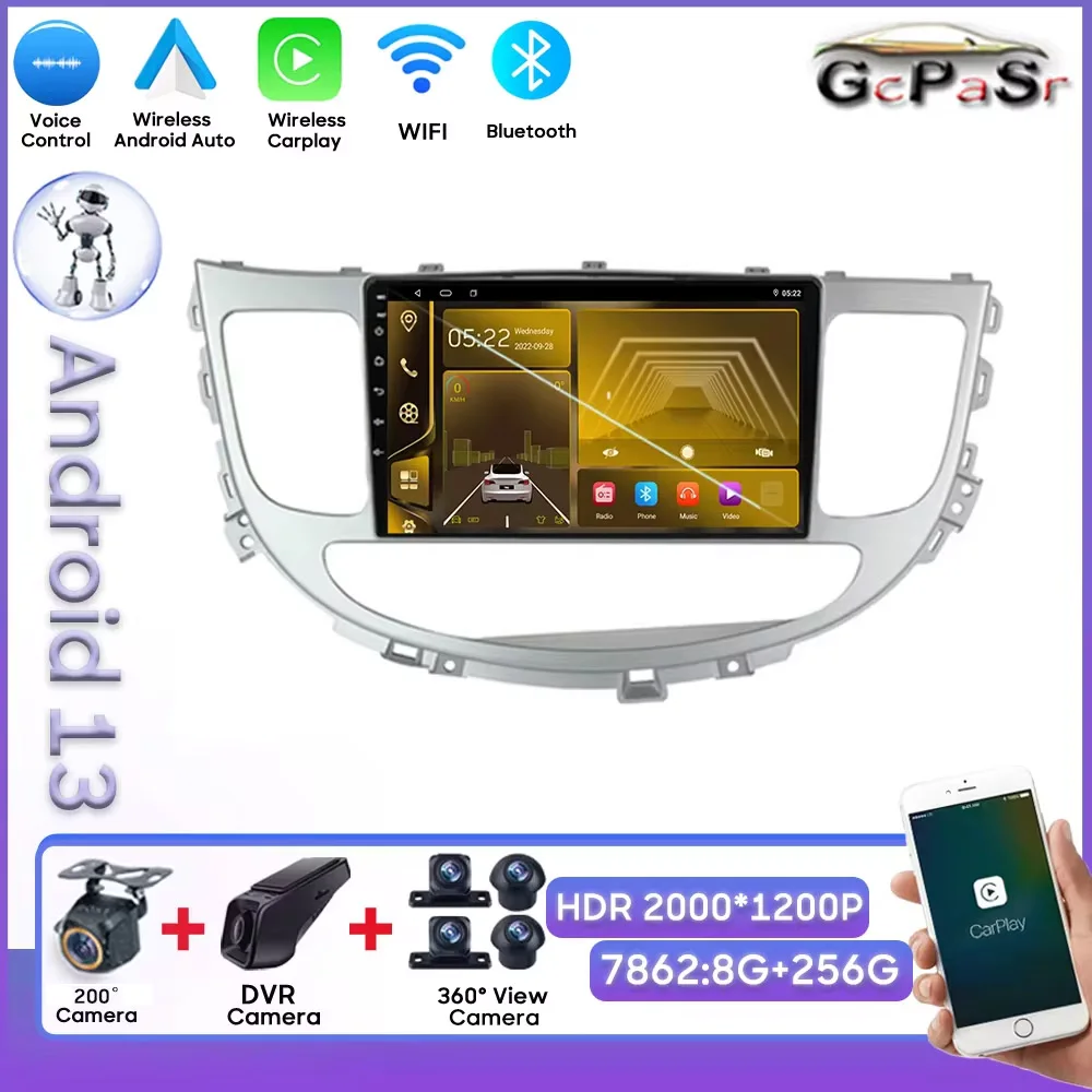 

Car Android For Hyundai Rohens Genesis 2008-2013 Carplay Mirror Link Wireless Android Auto GPS Navigation Rear Camera 8 Core 5G