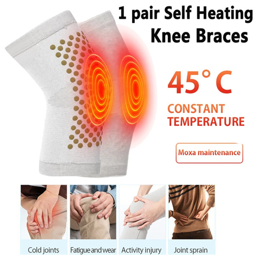 1 Pair Arthritis Joint Injury Knee Pads, Sports High Compression Padded Knee Support Sleeve Brace, Self Heating Support Knee Pad