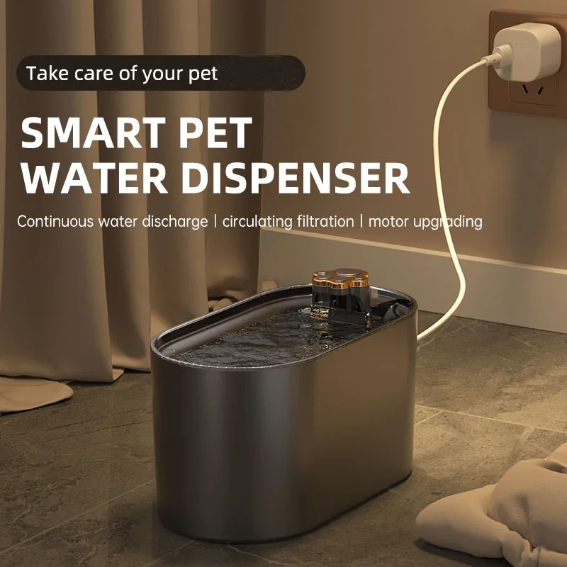 Multifunctional Automatic Pet Water Fountain,3L Water Dispenser with Smart Pump for Cats and Dogs