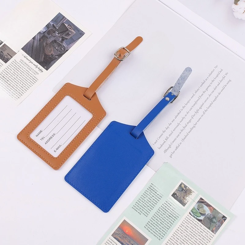 جديد بو الجلود الأمتعة علامة حقيبة عنوان التسمية معرف كليب إكسسوارات السفر للأعمال #5