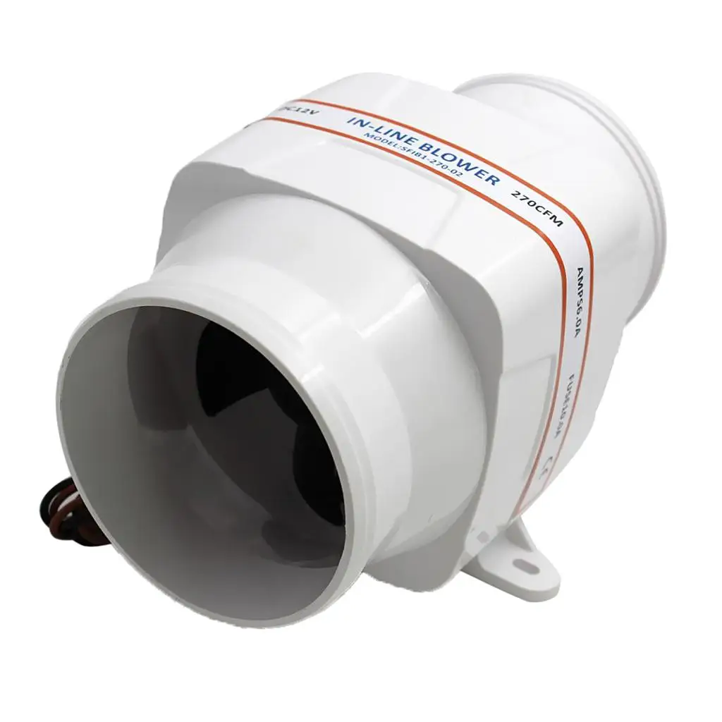 

4 inch Hose Inline Marine Bilge Air Blower 12 270 CFM Boat RV White