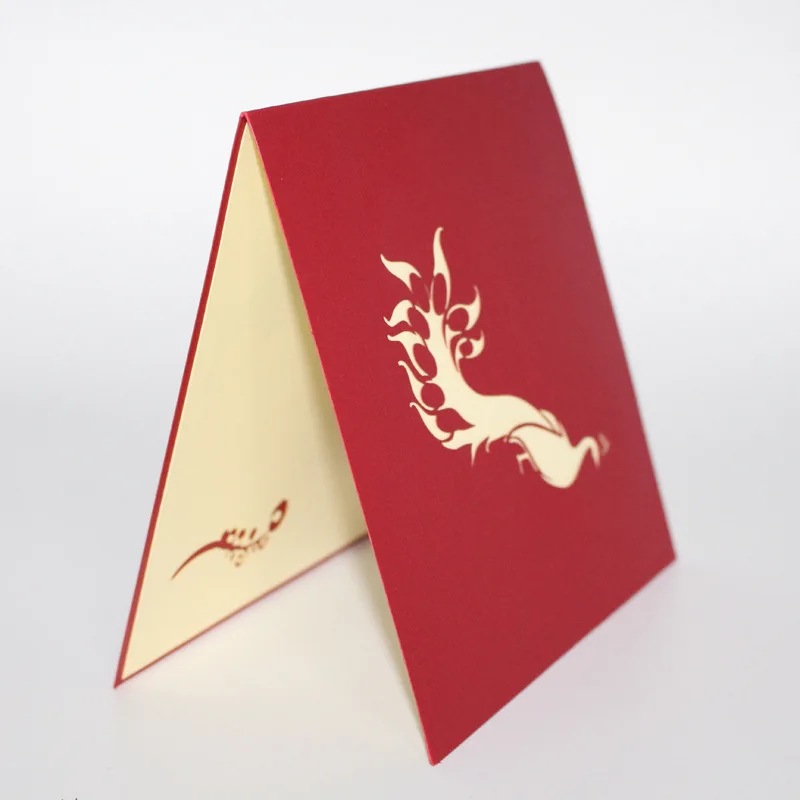 10pcs Hollow Peacock Handmade Kirigami Origami 3D Pop UP Greeting Cards Invitation Postcard For Birthday Wedding Party Gift