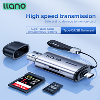 LLANO Card Reader Type-C USB 3.0 SD TF Micro SD Memory Card, Support Simultaneous Reading, Compatible with PC Phone Tablet