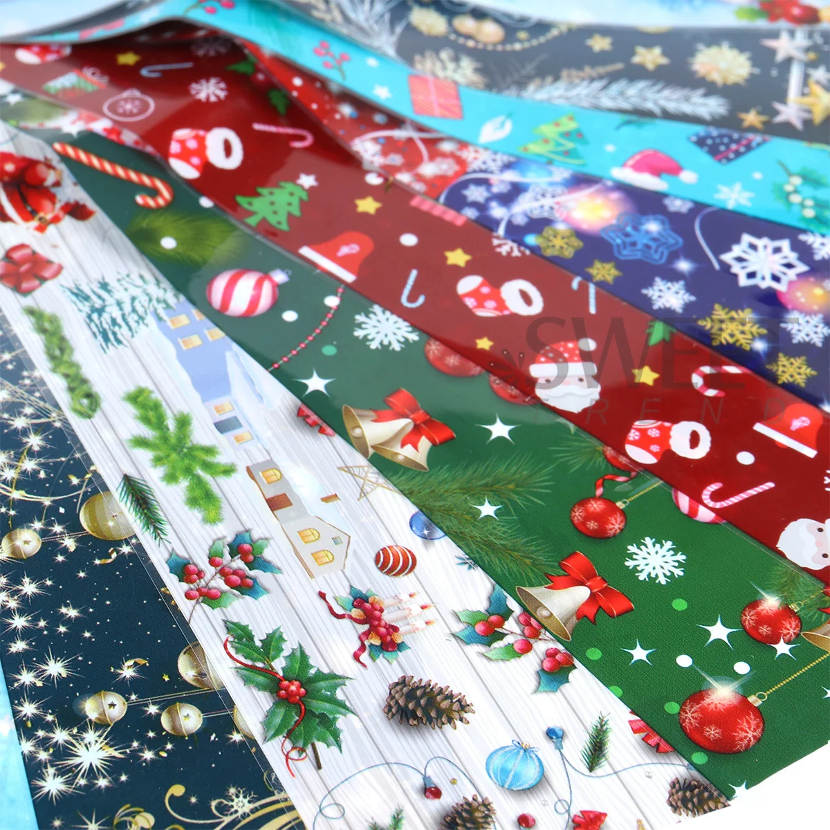 20 قطعة عطلة الشتاء مسمار الفن المتزلجون عيد الميلاد الثلج ثلج سانتا تصميم نقل رقائق الاحتفال مانيكير الشارات