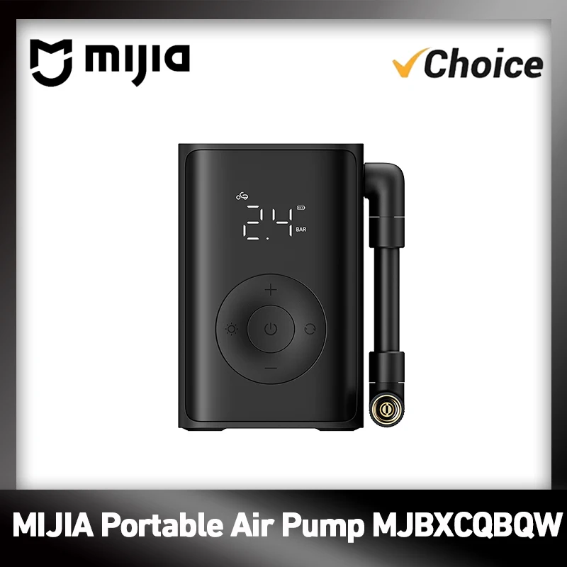 New Original MIJIA Portable Air Pump MJBXCQBQW, 60s Fast Inflation Tire Pressure Gauge 2000mAh Battery for Car Bike Ball