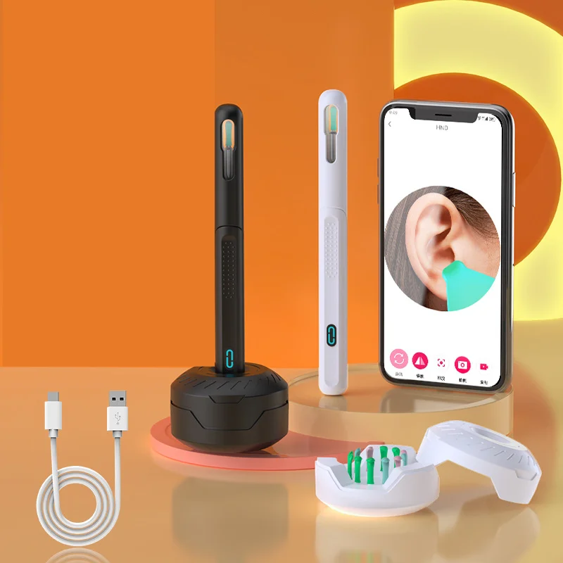 Wireless Visual Ear Wax Removal Safe Endoscope Earpick with Camera 1080P Luminous Otoscope Ear Cleaning Tools