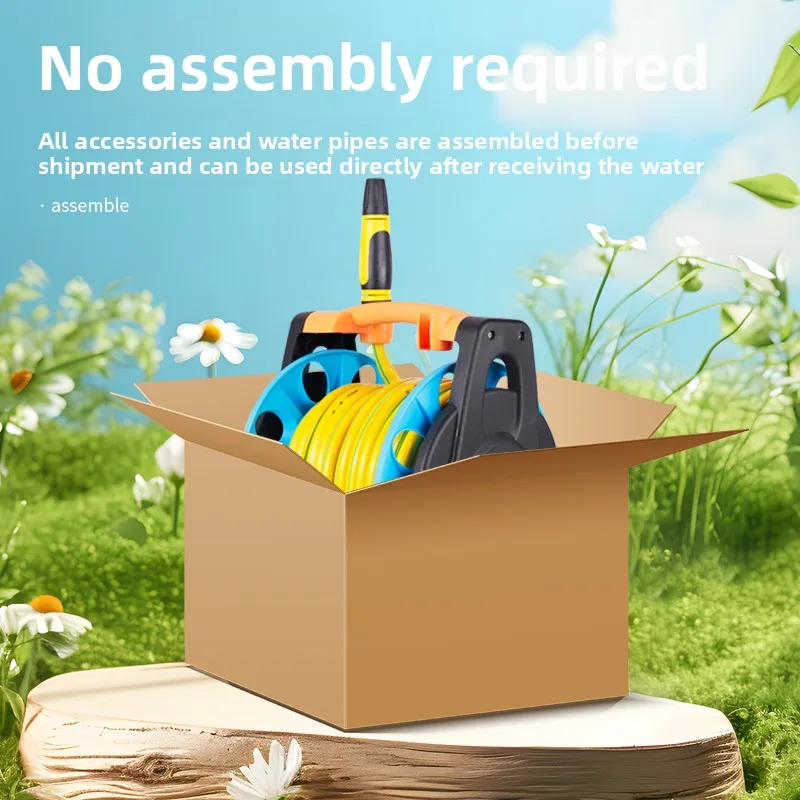 Portable High Pressure Car Wash Water Gun Garden Watering Hose Reel Cart For Home Garden Yard Watering