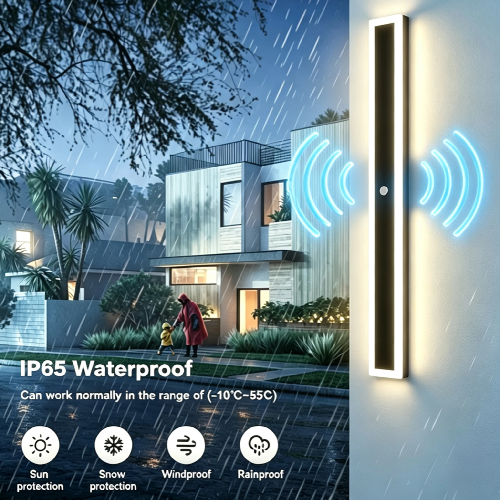 IP65 Waterproof Wall Light Motion Sensor Wall Lamp Porch Courtyard Garage Entrance Patio Outdoor Wall Light Decor Lights