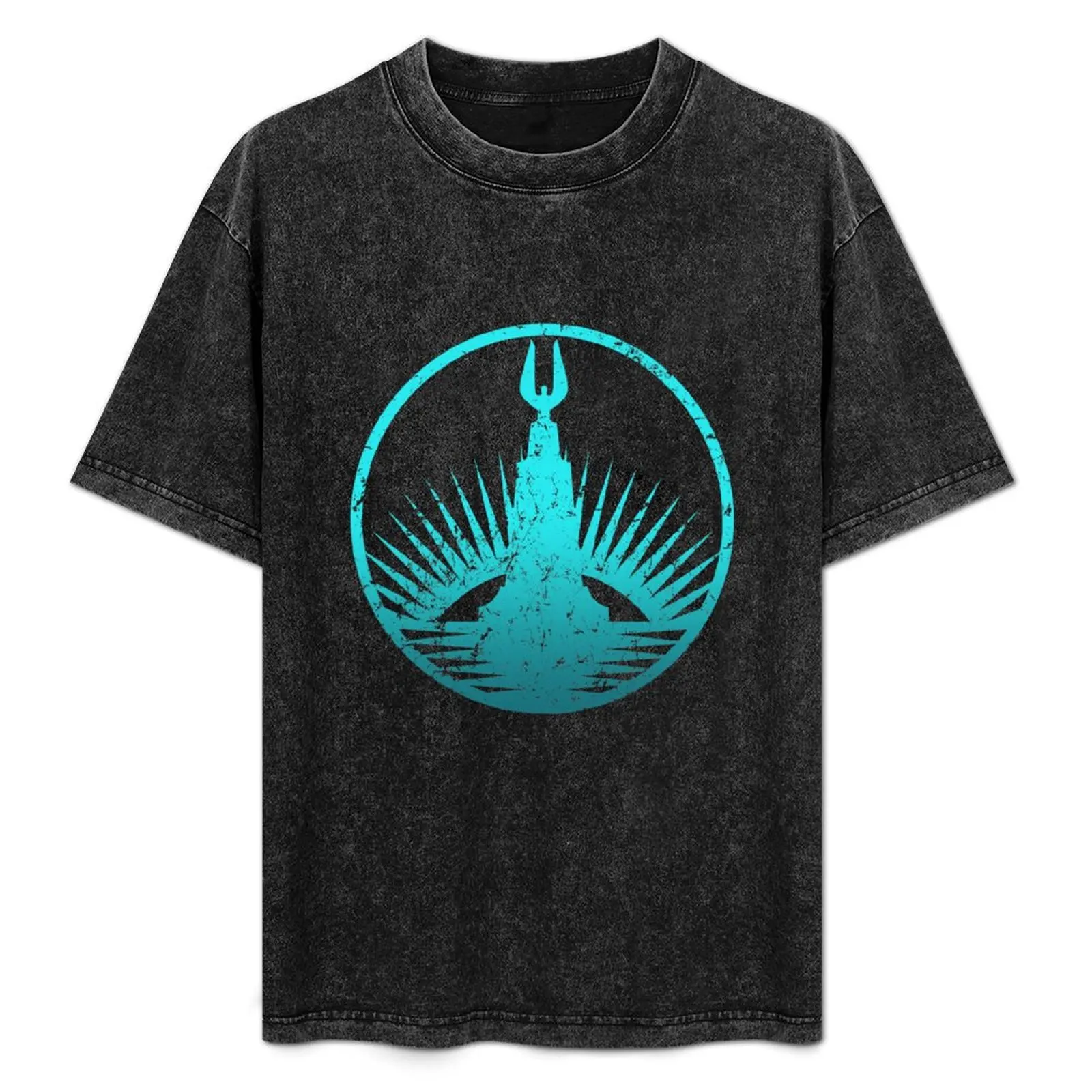 

Bioshock Rapture Teal Faded T-Shirt sports fans Personalized t-shirt funny meme t-shirts vintage mens t shirt