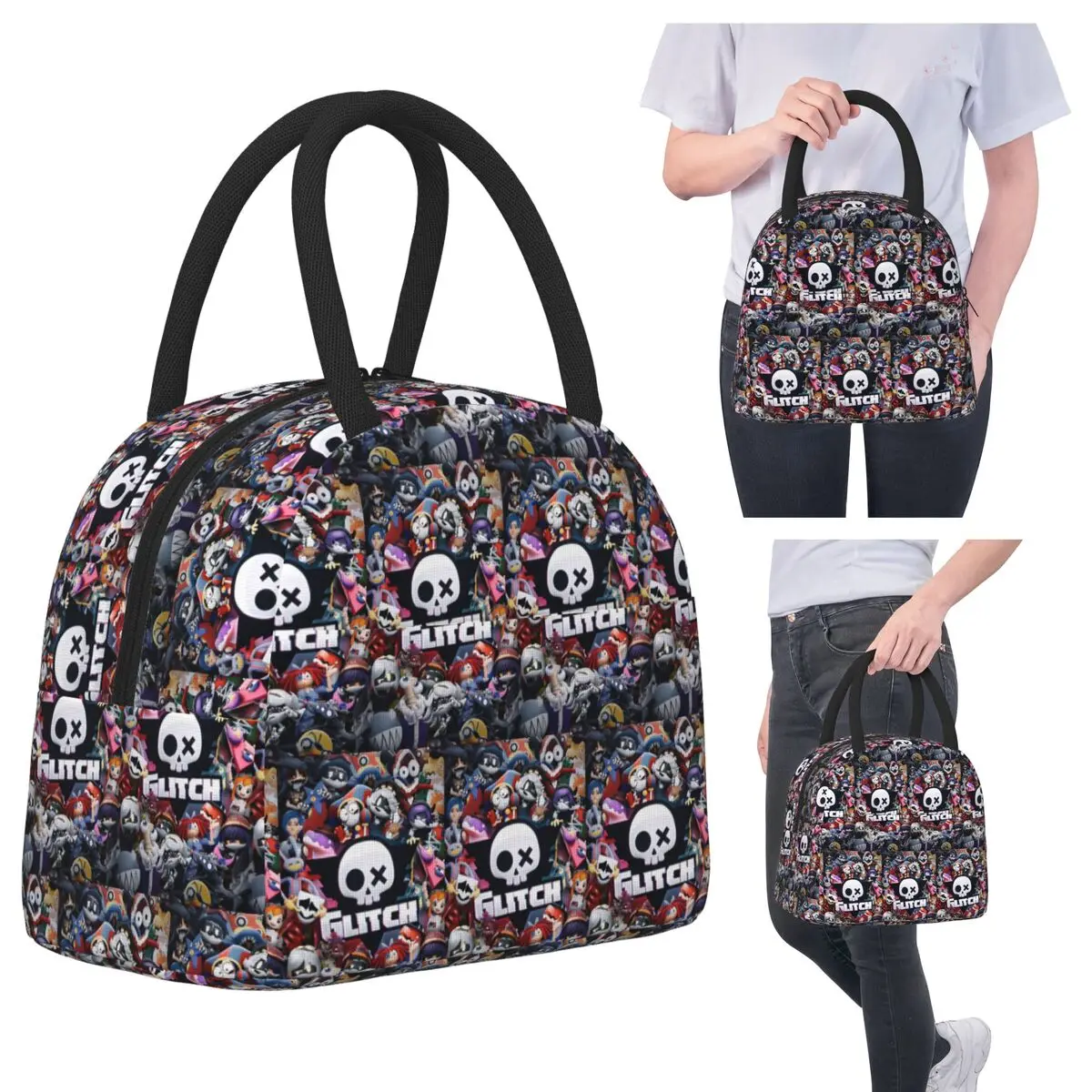 

Chibis Murder Drones Uzi Doorman Fuzzy Lunch Bags Изолированная коробка Bento Сумка для обеда Сумка для пикника Термосумка для женщин Студенческая работа