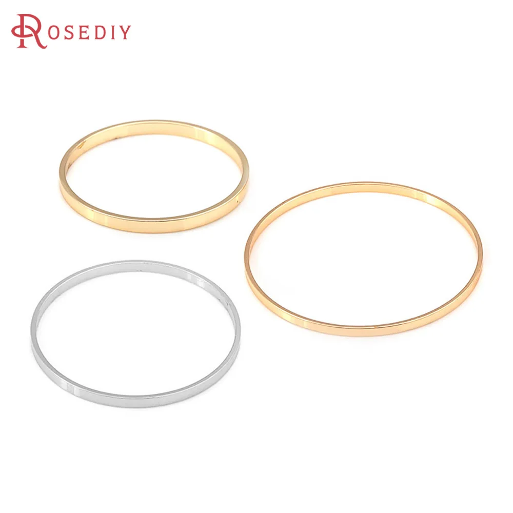 25MM 30MM 40MM 18K Gold Color Brass Round Closed Rings High Quality Diy Jewelry Making Supplies Earrings Accessories for Women