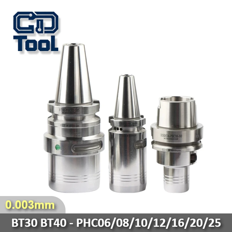 

High Precison 0.003mm HSK BT30 BT40 BT50 PHC06/08/10/12/16/20/25 Hydraulic Chuck CNC Hydraulic PHC Tool Holder