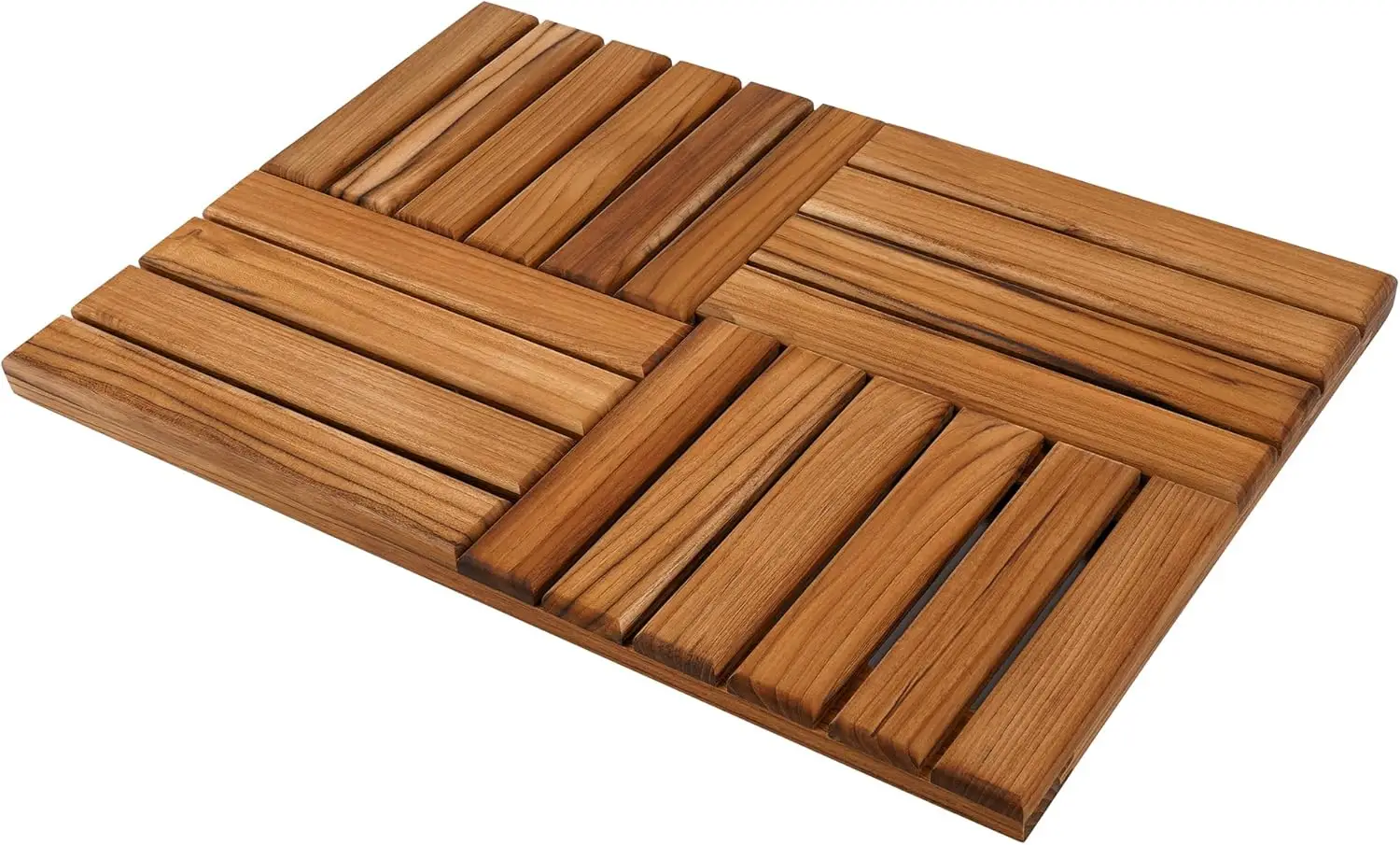 

Teak Wood Bath Mat, Wooden Shower Mat for Bathroom, 24 x 16 inch Non Slip Wood Floor Sturdy Mat for Inside Shower Luxury