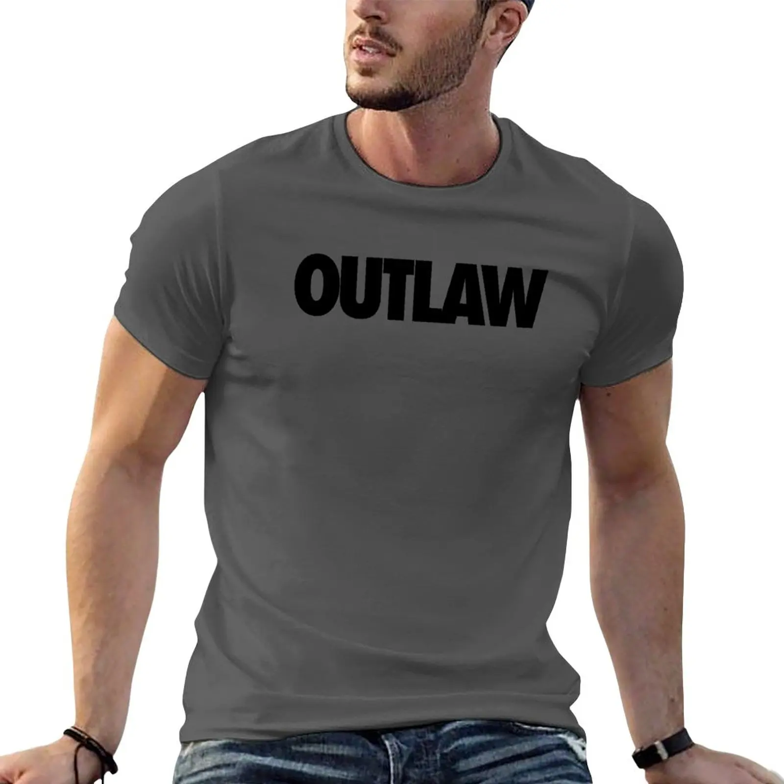 

New OUTLAW T-Shirt graphics t shirt customized t shirts heavy weight t shirts for men