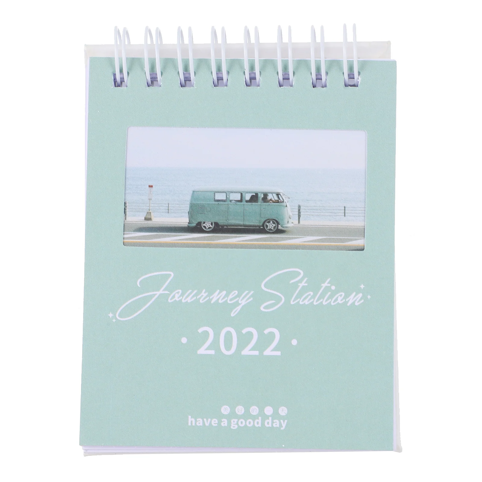 

Desktop Small Calendar 2022 Office Simple Mini Cartoon 8X11CM Paper Tabletop Decor Journey Series