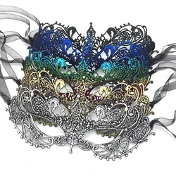 Masquerade Sexy Hollow koronkowa maska kobiety kostium dziewczęcy klub nocny królowa maska na oczy Party Cosplay Prom Prop przebranie materiałów eksploatacyjnych