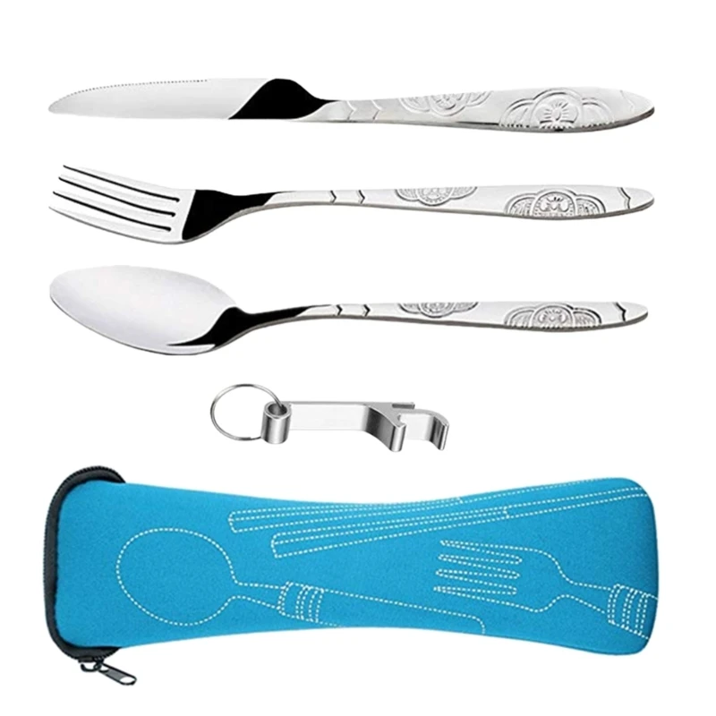 Travel Utensils Stainless Reusable Portable Utensils Set with Case, Travel Tableware Set with Case for Lunch Box Camping