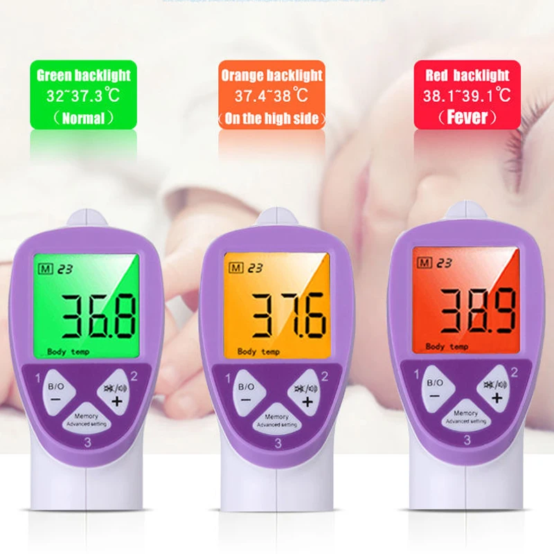 Termometr dla niemowląt i dorosłych Medyczny elektroniczny cyfrowy LCD Przenośny bezdotykowy termometr na czoło na podczerwień na gorączkę ciała