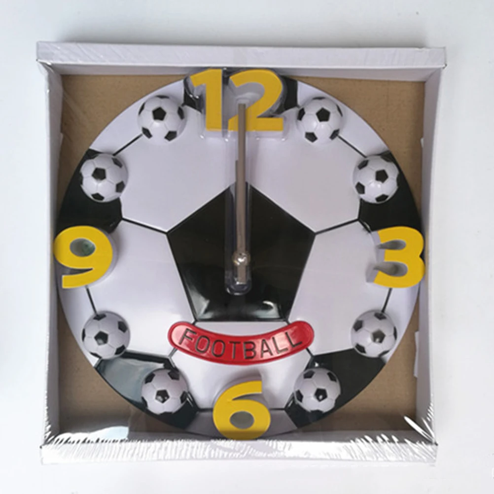 

12 Inch Creative Football Soccer Shaped Silent No-ticking Wall Clock for Living Room Children Bedroom