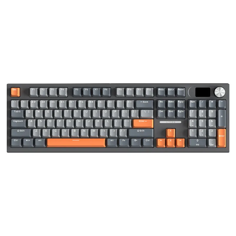 Teclado Gaming Mecânico Sem Fio, Bluetooth, Com Fio, RGB, Hotswap Gamer, Sem Fio Teclado, 104 Chaves, 2.4g, Sem Fio