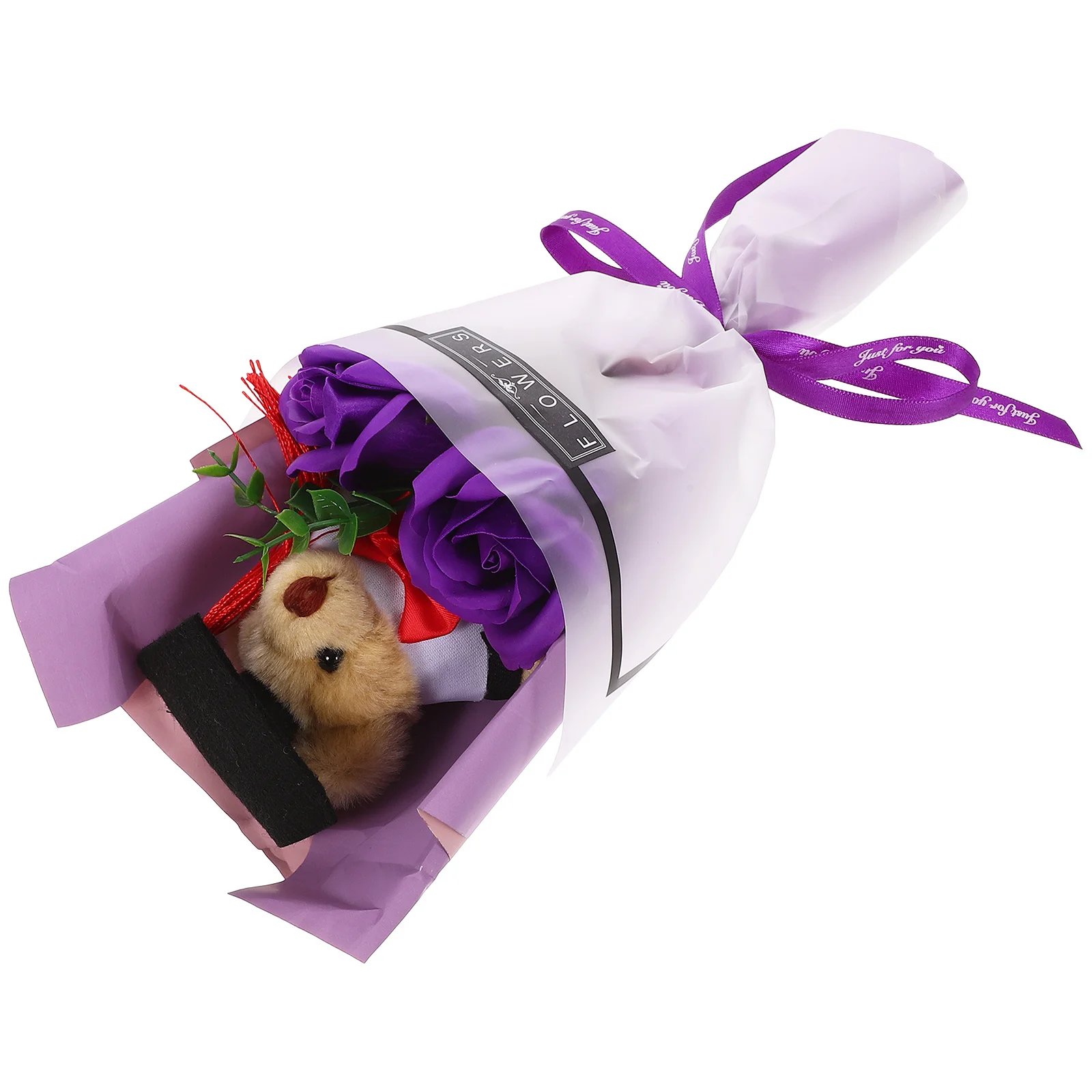 

Graduation Bear Roses Flower Bouquet Artificial Flowers Season Stuffed Animal Decor
