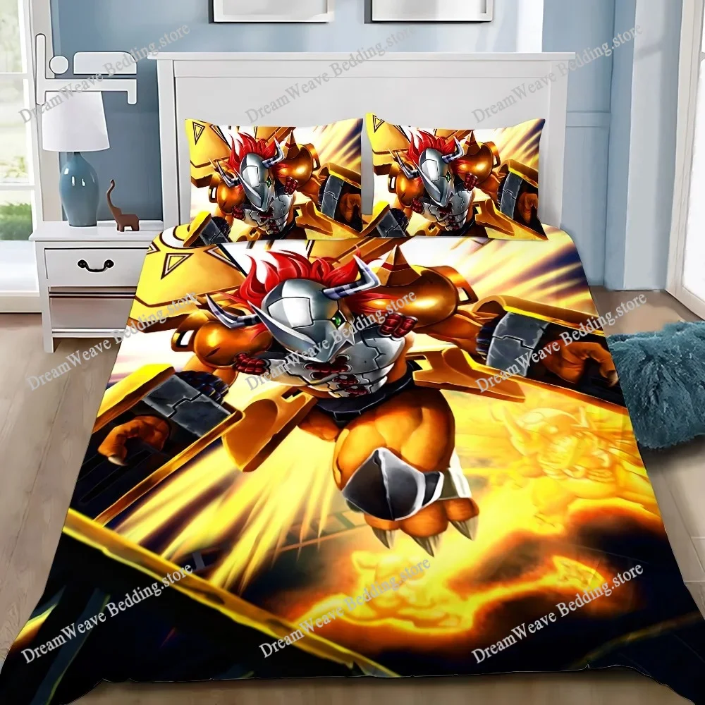 

New Digimon Bedding Set Single Twin Full Queen King Size Bed Set Adult Kid Bedroom Duvet Cover Sets 3D Print Anime Bed Sheet Set