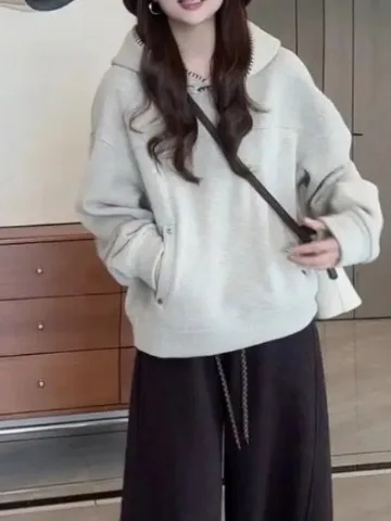 Sweat à capuche d'hiver pour femmes, décontracté, polyvalent, grande taille, tendance, Streetwear, confortable, coupe ample, Long, Sve