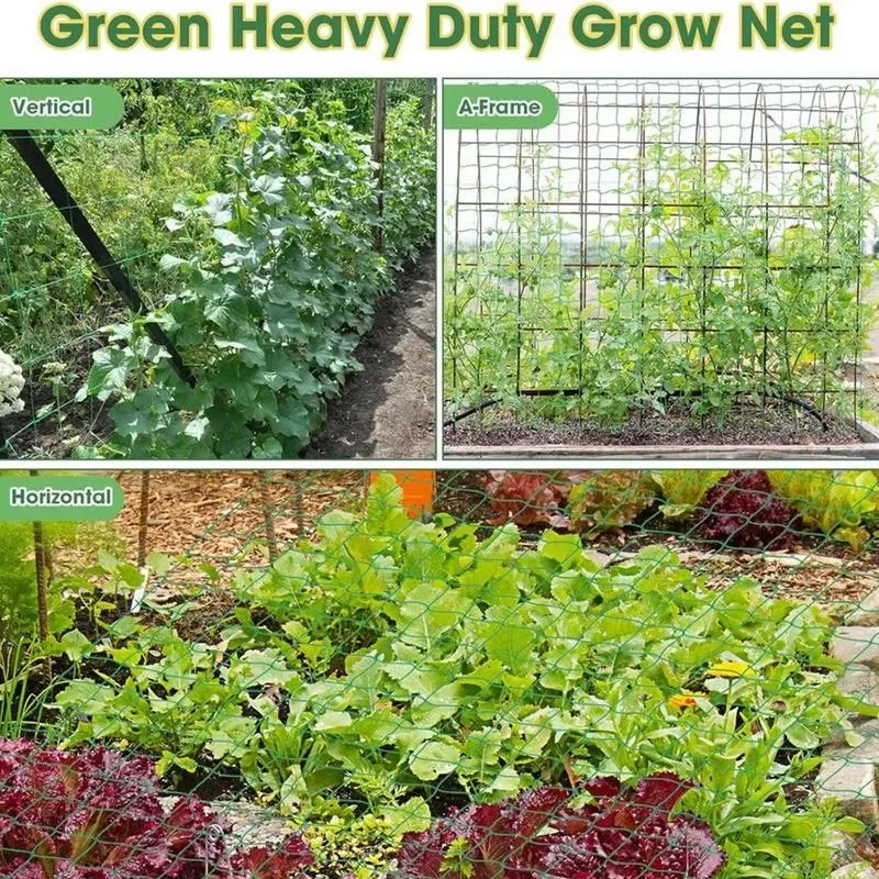 9 Strand Heavy Duty Trellis Netting 0.9x1.8M Strong Polyester Plant Climbing Net for Tomato Grapes Vegetables Vertical Support