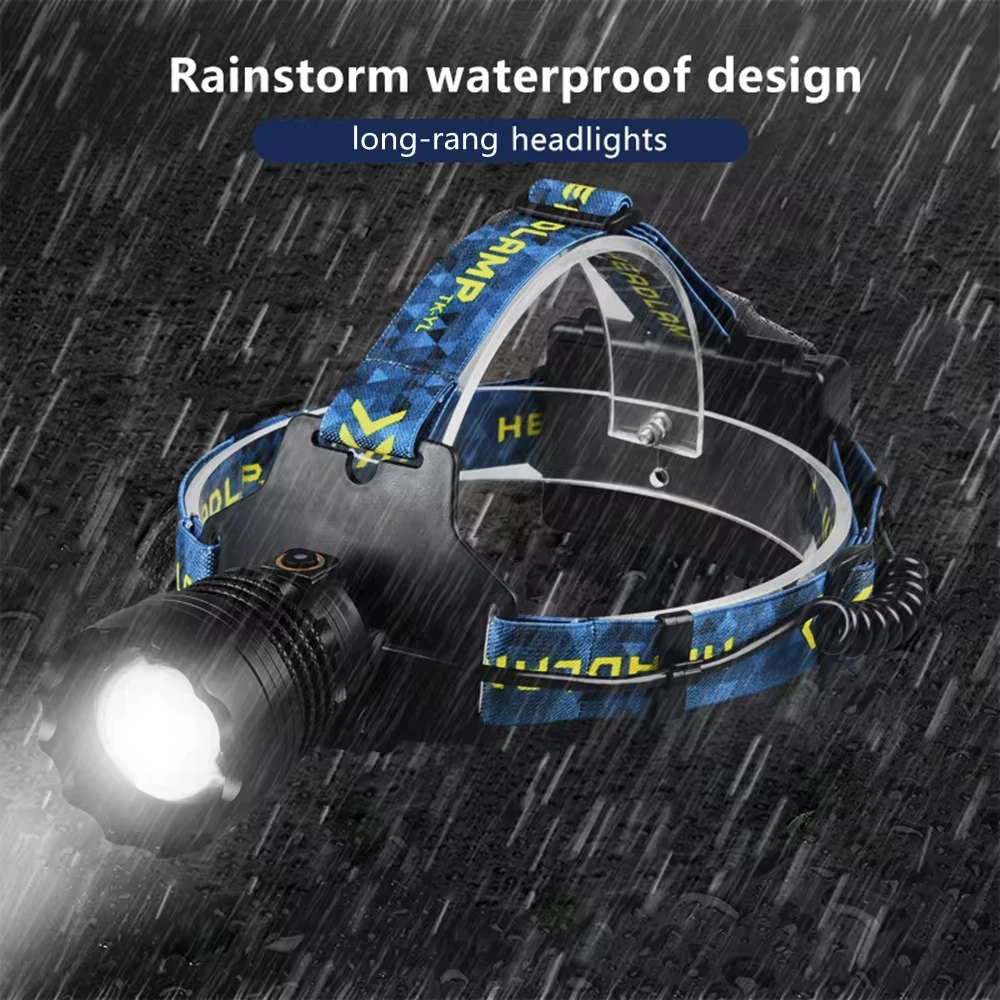 4*500W LED High Power Headlamp Powerful Headlight USB Rechargable Waterproof Super Bright Lantern Head Torch Fishlight