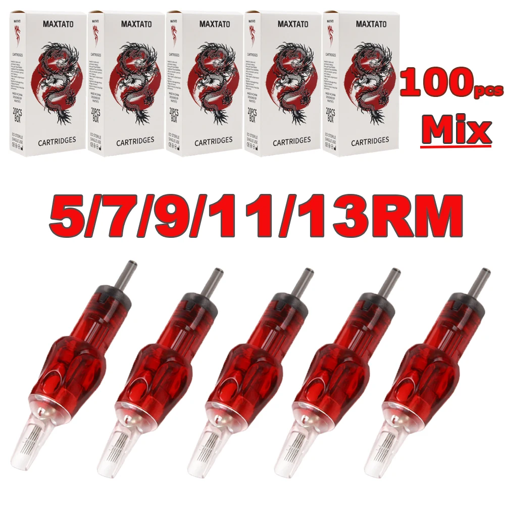 

100pcs/20pcs Tattoo Needle Cartridge Round Liner Magnum Disposable Bugpin Tattoo Needle 5RM 7RM 9RM 11RM 13RM For Tattoo Machine