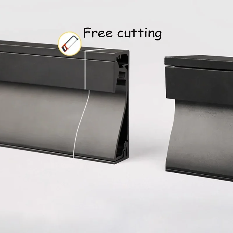 Invisible LED Skirting Aluminum Profile 2M Luminous Floor Line 60/70/80mm Staircase Embedded Hidden Corner Linear Lights