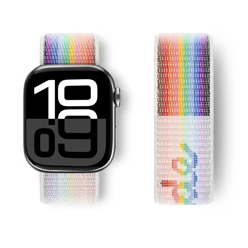 Ремешок для Apple Watch Band Series 10 46 мм 42 мм 45 мм 44 мм 49 мм 41 мм 40 мм Нейлоновый спортивный браслет-петля correa iWatch 9 8 7 5 Ultra SE