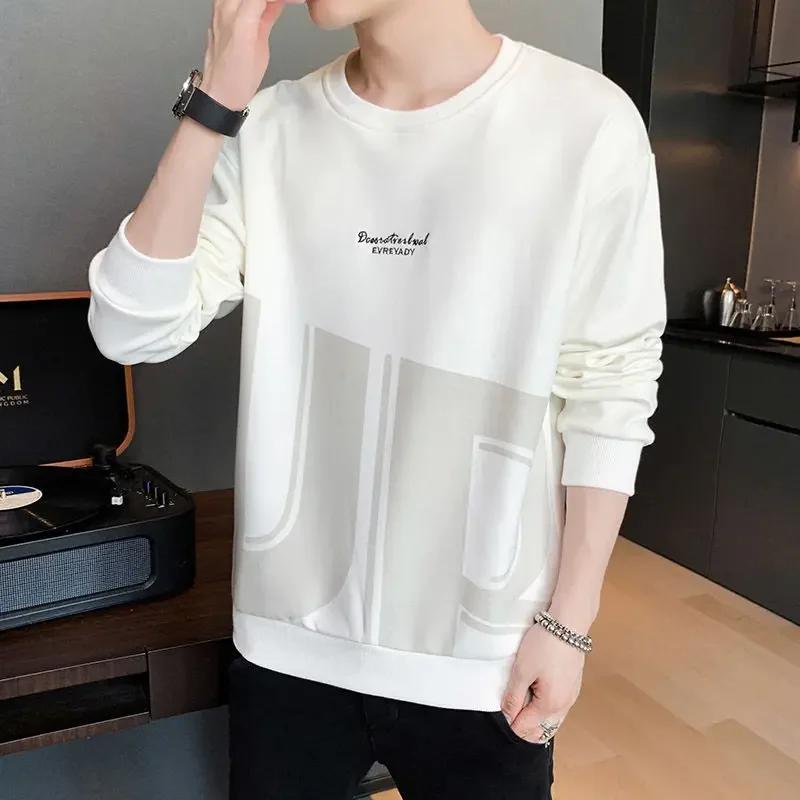 Pullover Round Neck Off White Crewneck Graphic Top Sweatshirt for Men Hoodieless 90s Male Clothes Vintage New in Streetwear Warm