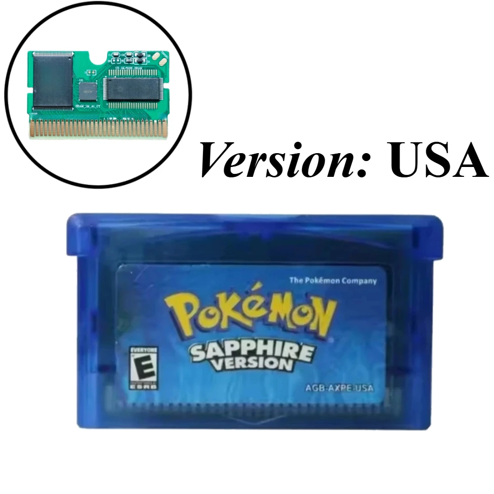 32 Bit Video Pokémon  GBA Game Card Bundle USA Version Ruby Sapphire Emerald FireRed LeafGreen Gameboy Advance Cartridge view 6