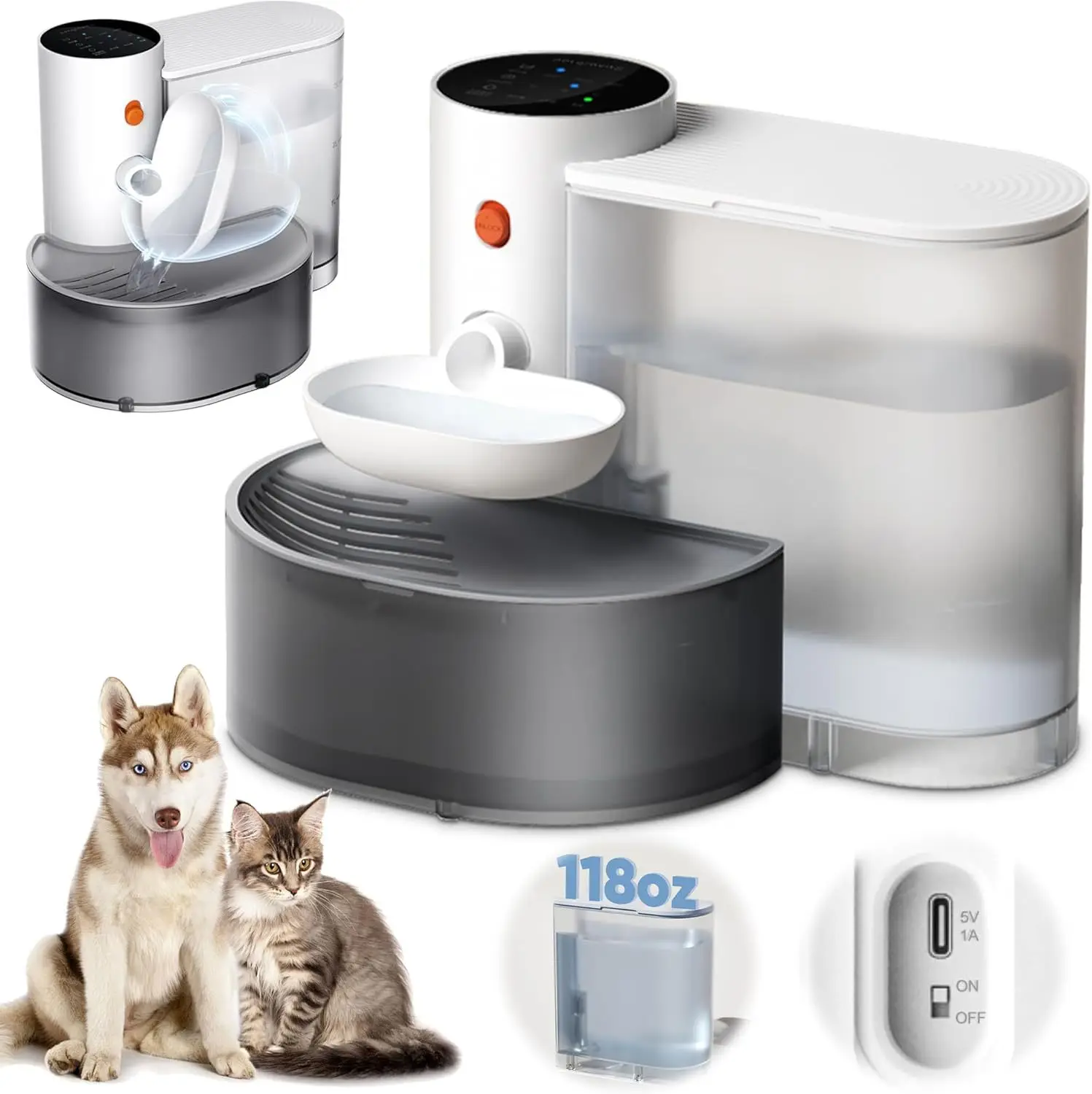 's Popular Cat & Dog Water Dispenser Pour-Type Automatic Smart Non-Electric Pet Feeder