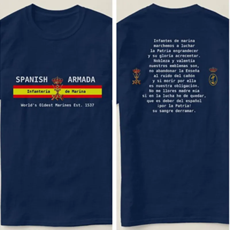 Spanish Armada Royal Marines Infanteria De Marina Men T-Shirt Short Sleeve Casual 100% Cotton O-Neck Summer Shirt