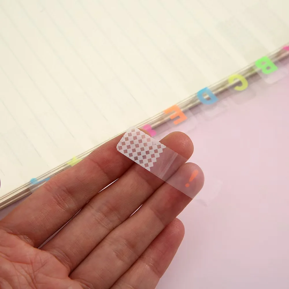 Picture 4: Colorful Letter Number Sticky Index Tabs, Clear Self-Adhesive Page Markers, Cute Sticky Notes for Book Classification & Study
