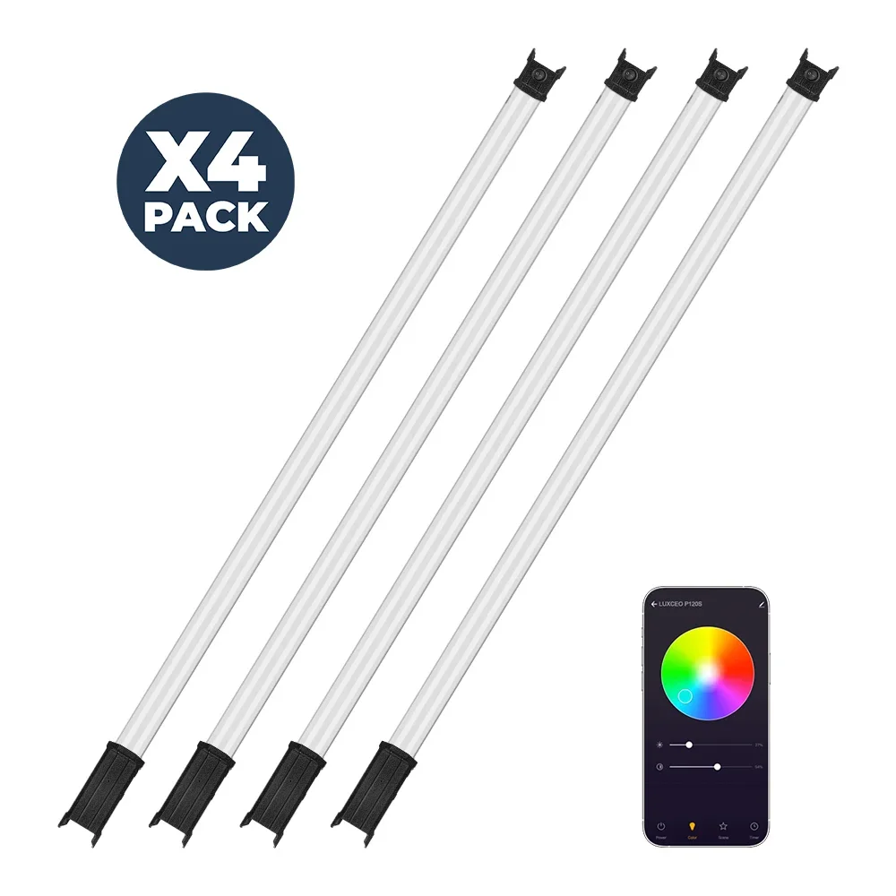 P120S 30W LED Video Light RGB Magic Tube Stick DMX 512 Control Photo Light for Colorful Video and Shooting