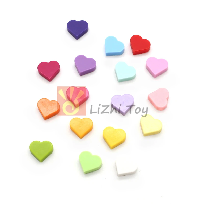 50 Stück MOC Fliesen rund 1x1 Herz Baustein Ziegel Teile kompatibel mit Liebe Pfirsich Puzzle Idee Spielzeug 39739 Geburtstag Kind Geschenke – Detail 5