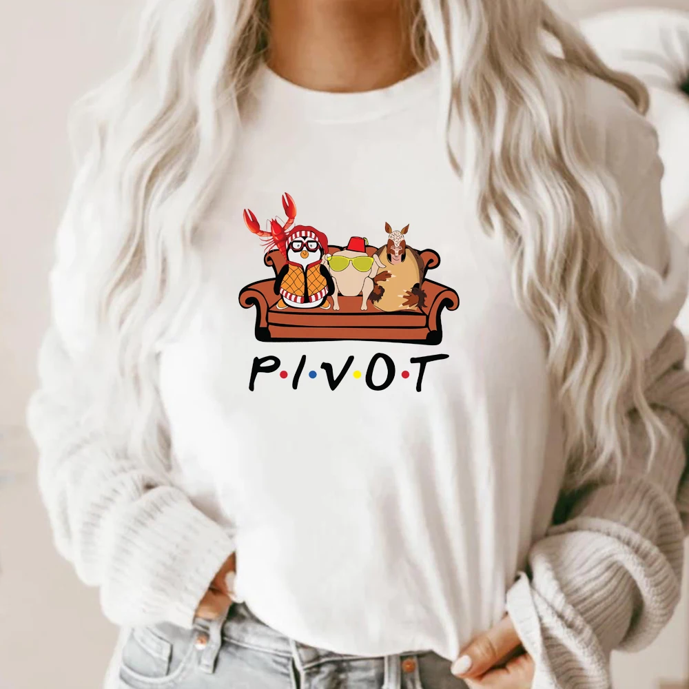 TV Show Friends T-shirt Pivot Shut Up Shirt Funny Friends Couch Graphic Tee Unisex Short Sleeve Casual Shirts Fans Tops Gift