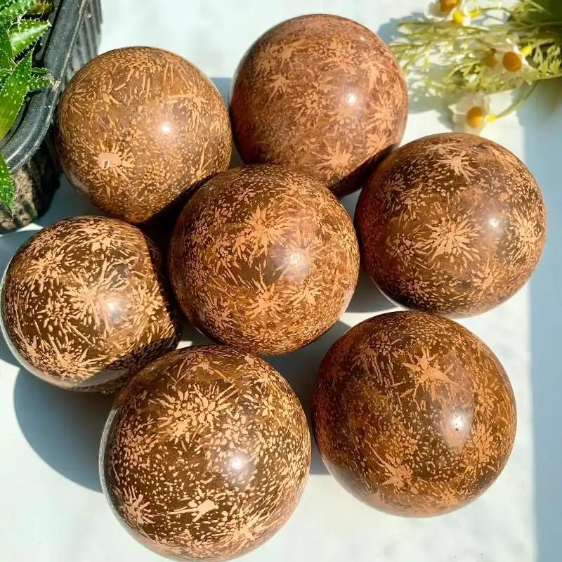 5-7cm Natural Yellow Firework Stone Sphere,   Crystal Ball, Home Decor Collection