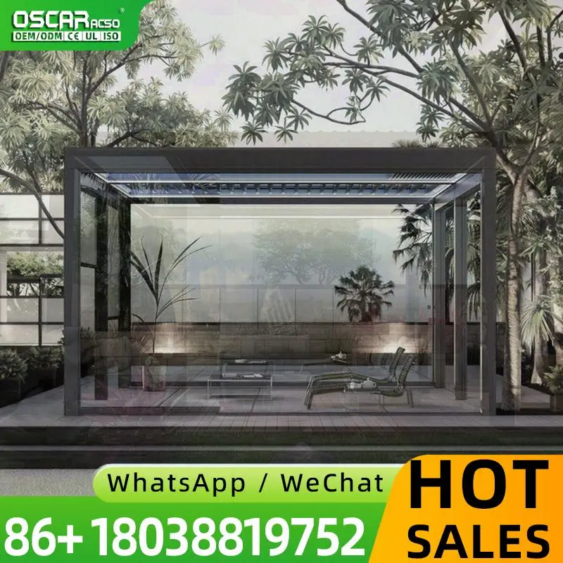 

3X3 3X4 4X4 6X4 м уличная водонепроницаемая алюминиевая биоклиматическая крышка для беседки алюминиевая пергола с жалюзи