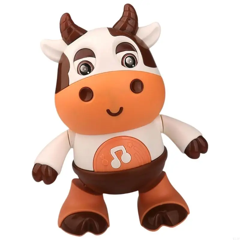 W3JF Cow Pet giocattolo per bambini per forma della mucca da ballo elettronico interattivo per bambini