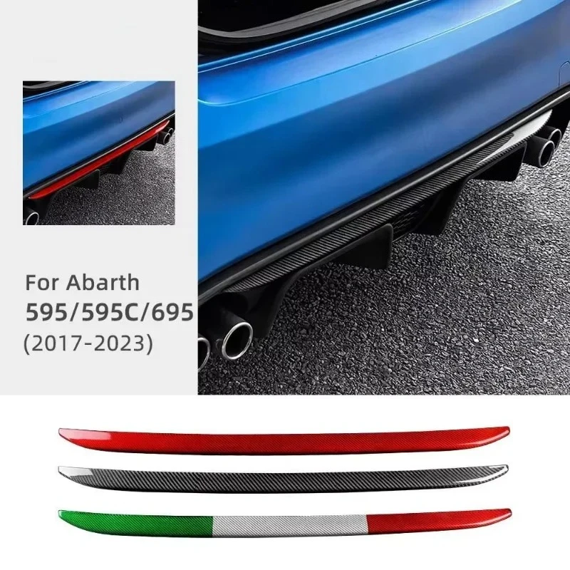 

For FIAT For Abarth 595 695 595C Real Dry Carbon Fiber 17-23 Rear Bumper Lip Diffuser Spoiler Decorarion Modifcation Accessories