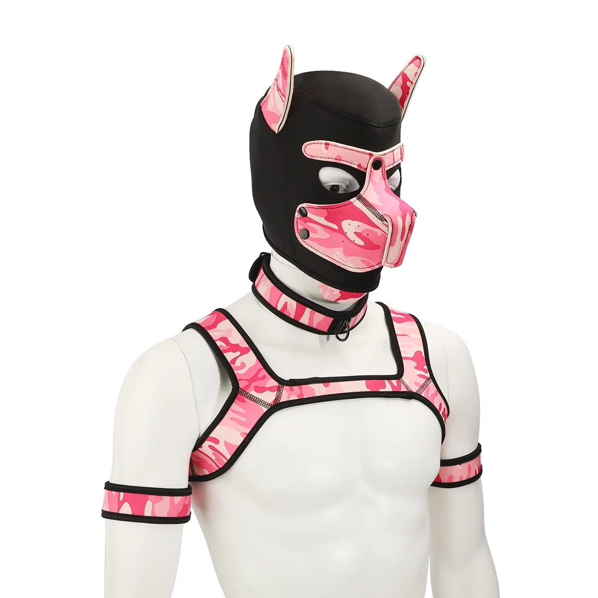 

New Large Size Padded Rubber Full Head Hood Masks with Collar for Dog Role play Accessories Padded Puppy Cosplay Exotic Costumes