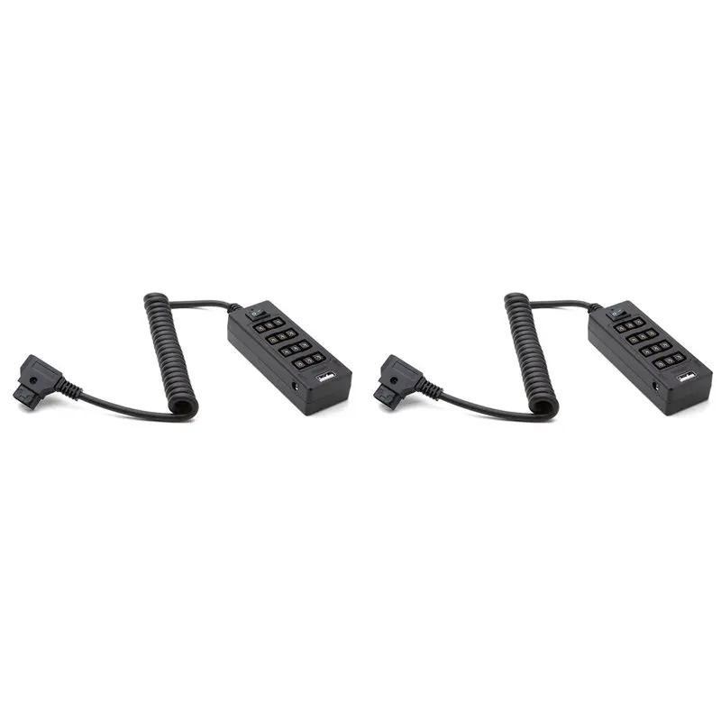 ABKN-2X D-Tap To 4 Female D-Tap 2 DC USB Output Power Cable Distributor Splitter Hub Box For Anton Bauer V Mount Batteries