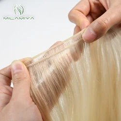 Genius Weft Real Human Hair Extensions Double Drawn Human Hair Bundles 50G Straight Invisible Hair Extensions For Women